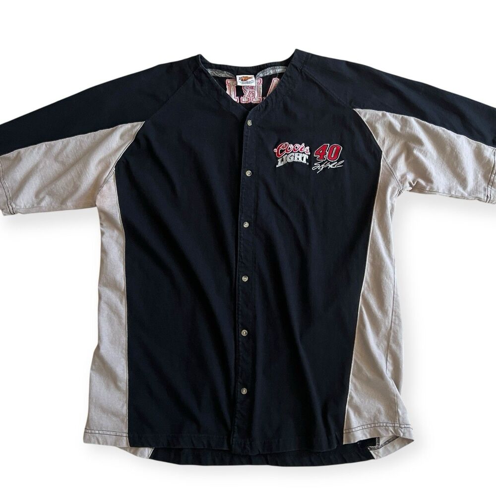 Vintage Coors Light Sterlin Marlin Baseball Shirt XXL Cotton Jersey Nascar 90s